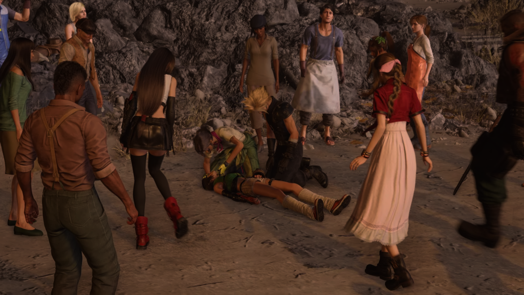 Cloud y Rhonda asisten a Yuffie