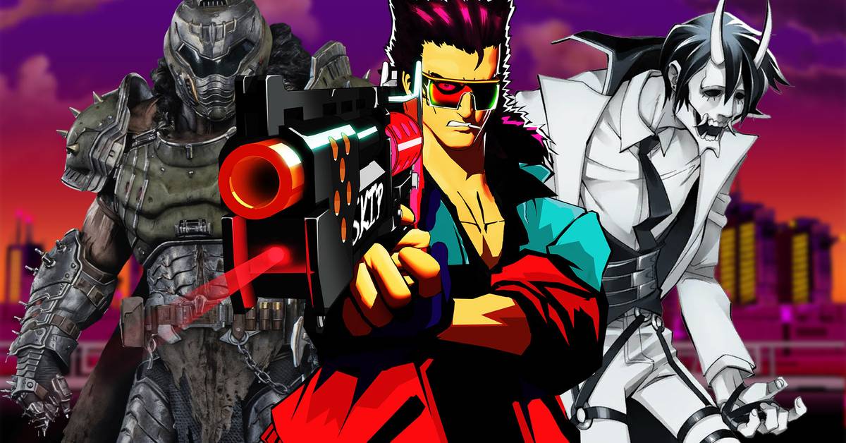 Personajes de juegos shooter como DOOM y otros títulos populares con estilo artístico variado.