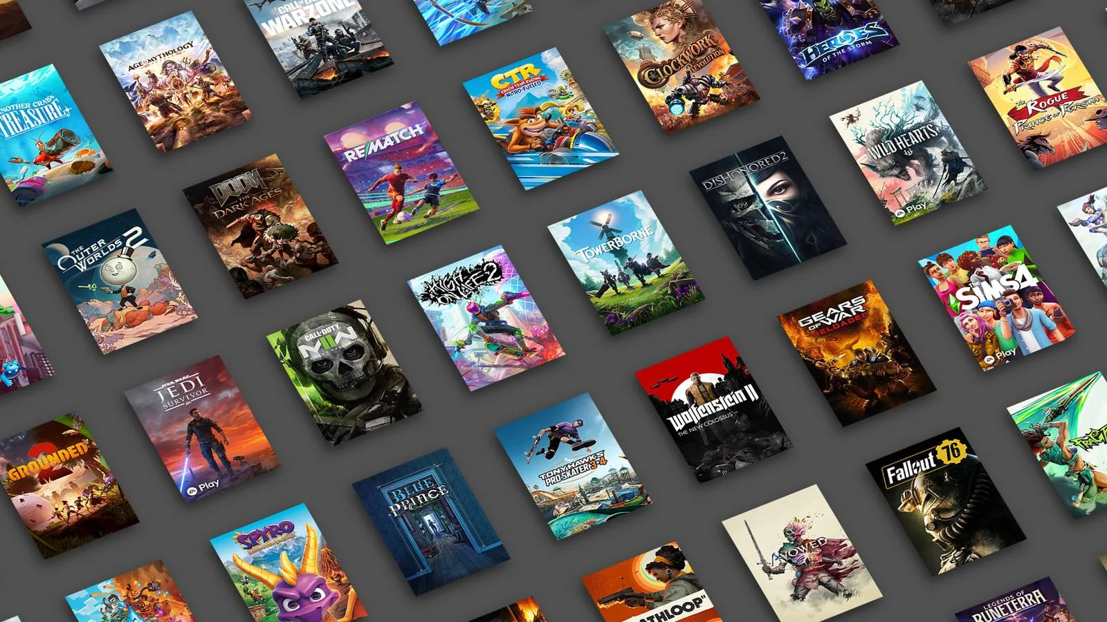 Catalog of games available on Xbox Game Pass